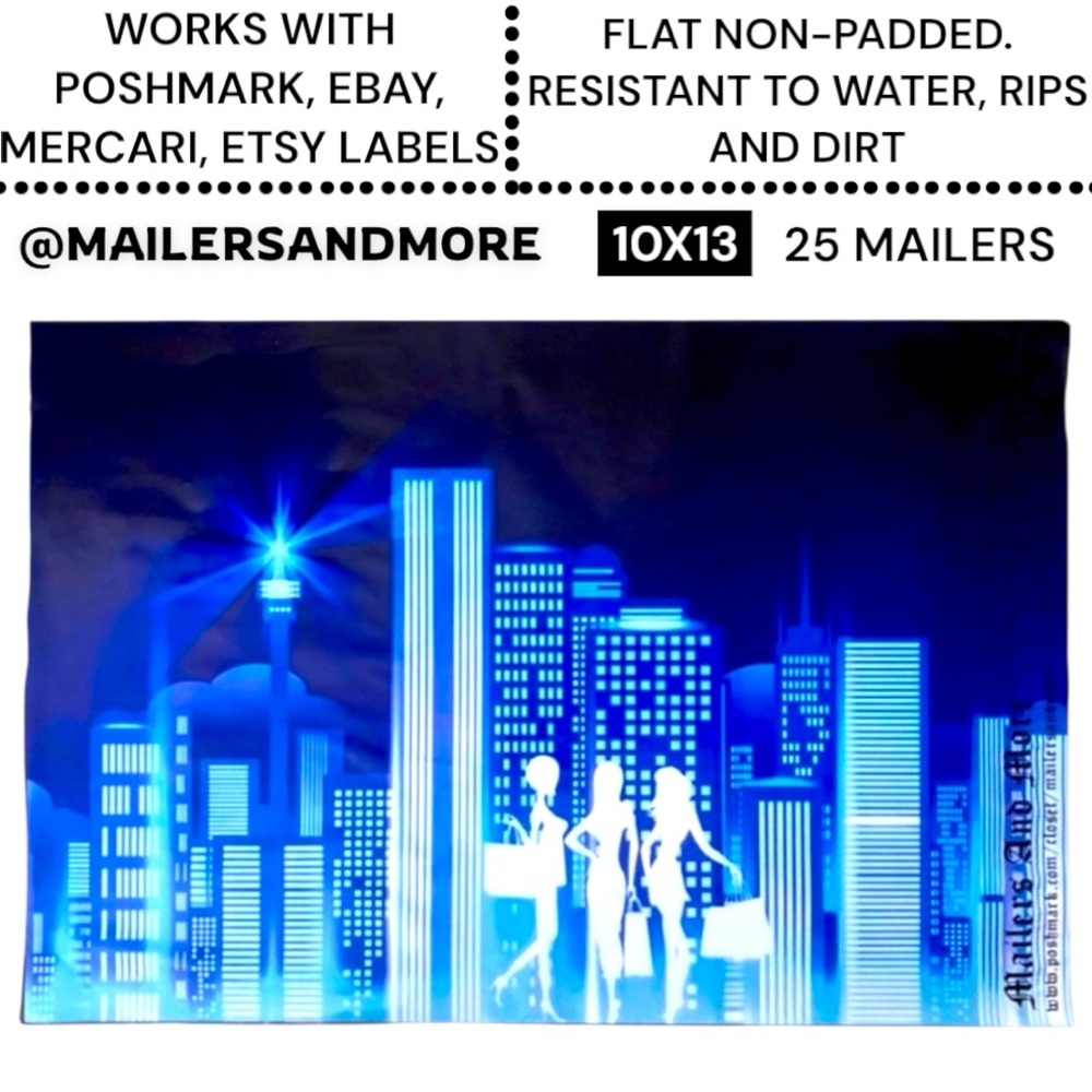 25 10X13 Poly Mailers City Lights Shipping Envelopes PRICE IS FIRM - Picture 2 of 7
